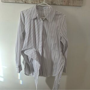 Ricki's White and Gray Striped Button Down Shirt